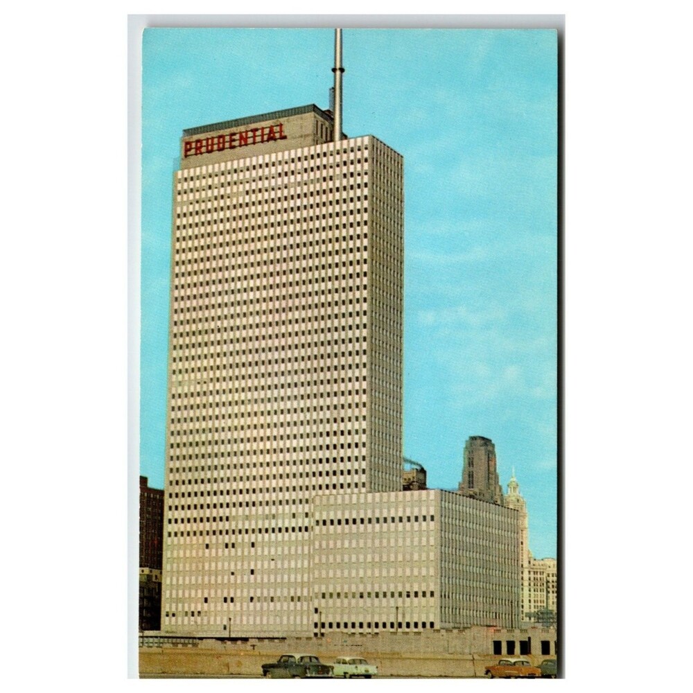 Prudential Building Chicago IL Skyscraper WGN-TV Antenna Curteichcolor Postcard